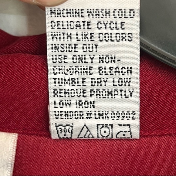 Women’s All American Button Front Tunic Top Embroidered Cranberry Moleskin 24W - Picture 7 of 11